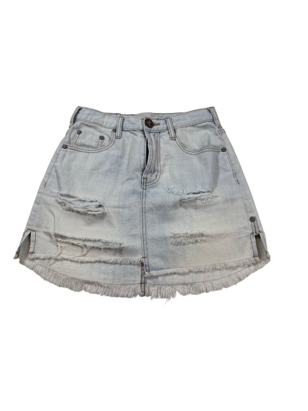 OneTeaspoon Womens Distressed Light Blue Denim skirt Size 26 (NN1010)